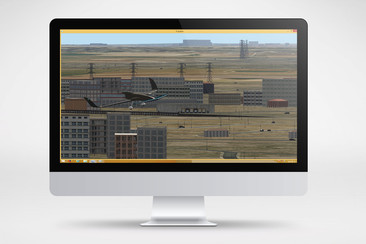 Grafika przedstawiająca symulację lotu bezzałogowego