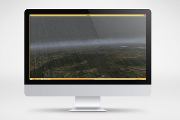Picture of a system simulating weather conditions.